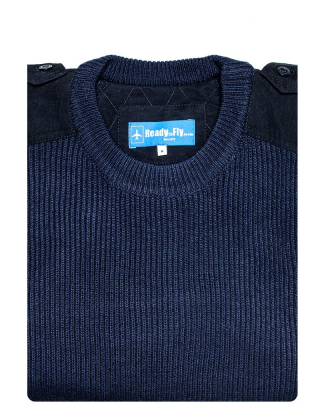 Pull-over laine col rond manches longues
