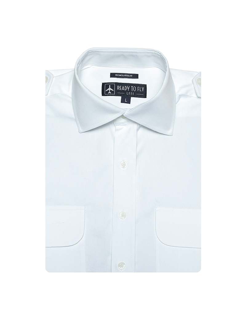 Chemise pilote Business Regular 100% coton coupe droite readytofly