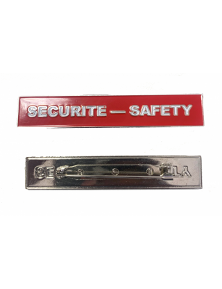 Plaquette Sécurité-Safety Rouge -  Broche