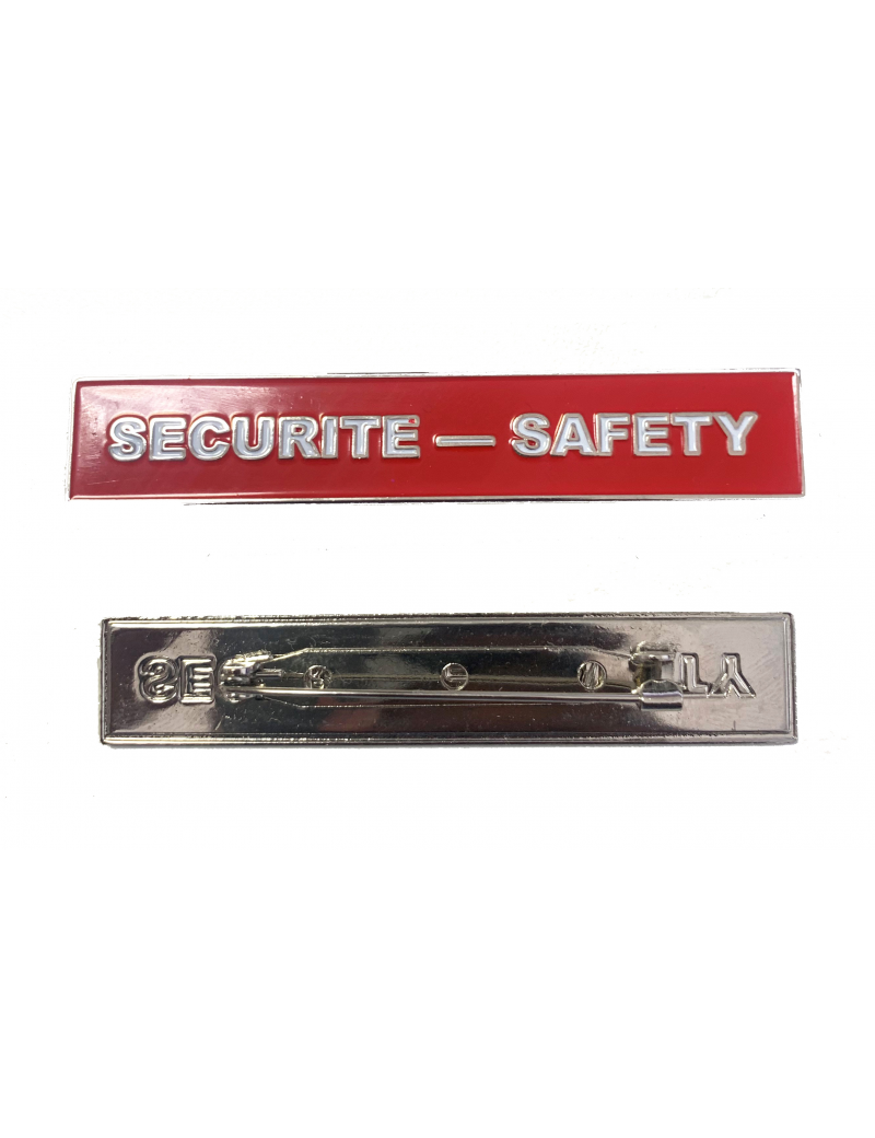 Plaquette Sécurité-Safety Rouge -  Broche